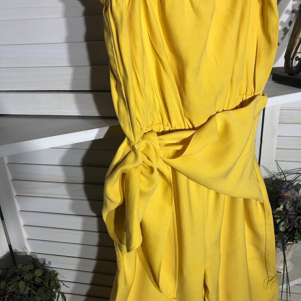BCBGeneration Yellow Strapless Jumpsuit Small - Picture 7 of 16